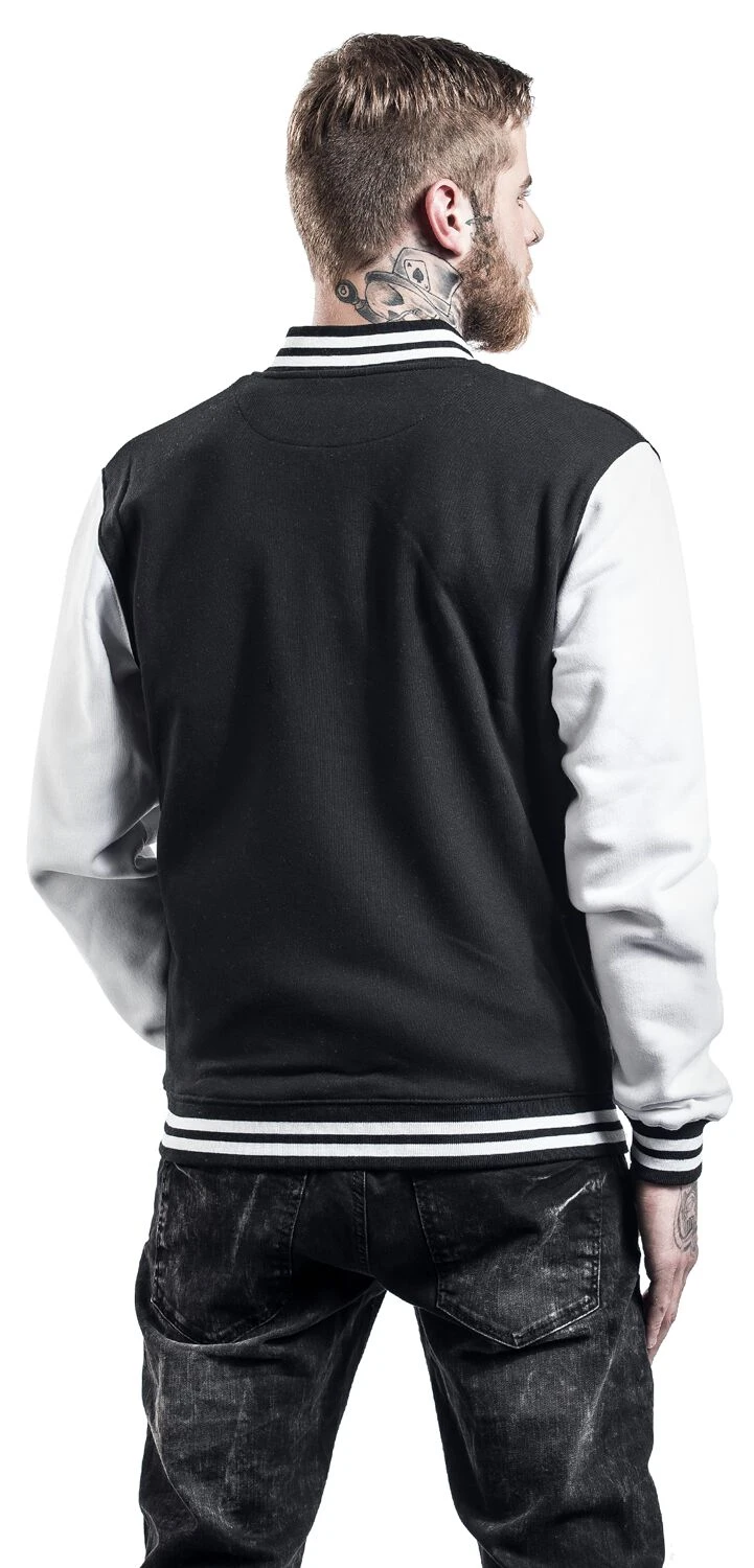"2-Tone College" Collegejas Zwart-wit Van Urban Classics - Afbeelding 6