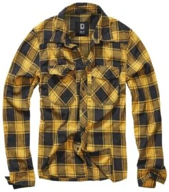 "Checkshirt" Longsleeve Zwart-geel Van Brandit