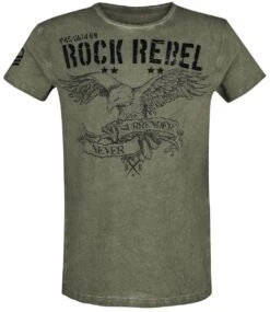 "Rebel Soul" T-shirt Groen Van Rock Rebel By EMP