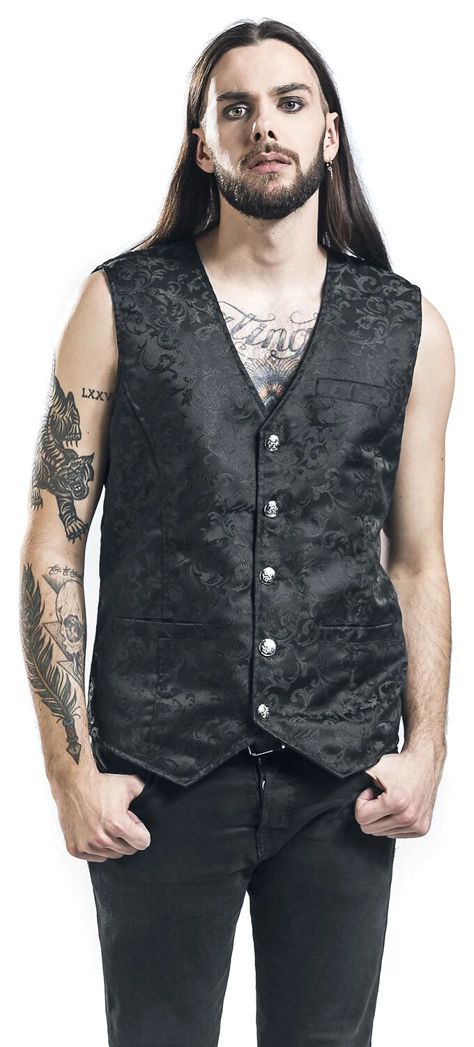 "Brocade Vest" Vest Zwart Van Altana Industries - Afbeelding 6