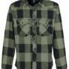 "Checkshirt" Flanellen Overhemd Zwart-olijf Van Brandit