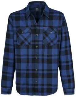 "Austin Shirt" Flanellen Overhemd Blauw-zwart Van Vintage Industries
