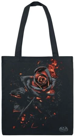 "Burnt Rose" Linnen Tas Zwart Van Spiral