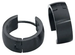 "Stainless Steel Creoles" Oorbel Zwart Van EtNox