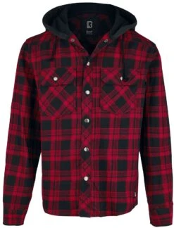 "Checkshirt Sweathood" Longsleeve Rood-zwart Van Brandit