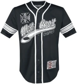 "30 Years Anniversary Limited Baseball Jersey" Shirt Met Korte Mouwen Zwart-wit Van West Coast Choppers