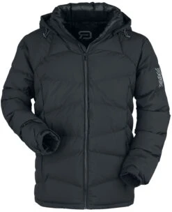 "Black Puffer Jacket With Removable Hood" Winterjas Zwart Van RED By EMP