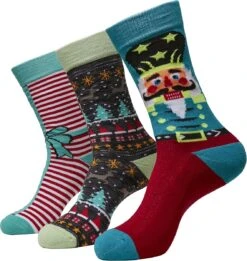 "Christmas Nutcracker Socks 3-Pack" Sokken Meerkleurig Van Urban Classics
