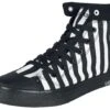 "Black/White Striped Sneakers" Sneakers High Zwart-wit Van Gothicana By EMP