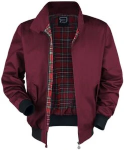 "Burgundy-Red Bomber Jacket With Standing Collar" Tussenseizoensjas Bordeaux Van RED By EMP