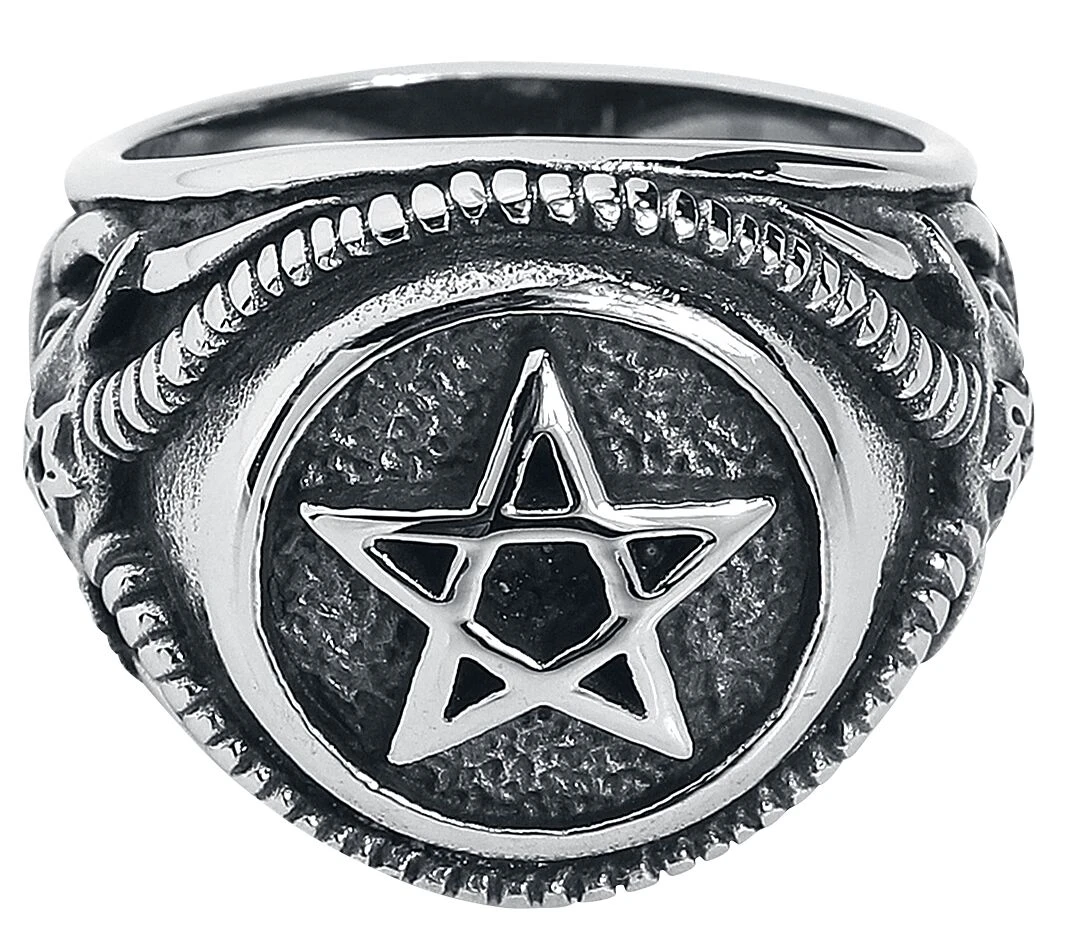 "Pentagram" Ring Zilverkleurig Van EtNox Hard And Heavy