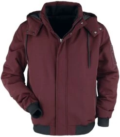 "Red Between-Seasons Jacket" Fleece Zwart-rood Van RED By EMP