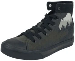 "Sneakers With Forest And Wolf Print" Sneakers High Donkergrijs Van Black Premium By EMP