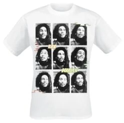 "Photo Collage" T-shirt Wit Van Bob Marley