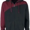 "Red-Black Hoodie Jacket" Vest Met Capuchon Bordeaux-zwart Van RED By EMP