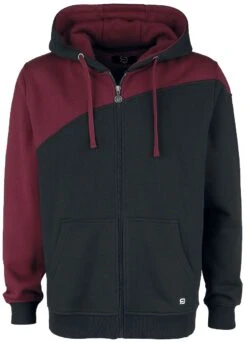 "Red-Black Hoodie Jacket" Vest Met Capuchon Bordeaux-zwart Van RED By EMP