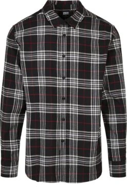 "Classic Checked Shirt" Longsleeve Zwart-rood Van Urban Classics