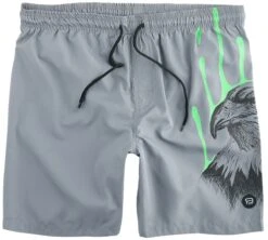 "Swimshorts With Eagle Print" Zwembroek Grijs Van RED By EMP