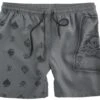 "Grey Swimshorts With Ace Of Spades Print" Zwembroek Grijs Van Rock Rebel By EMP