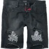 "Korte Broek Met Slijtage Effect" Korte Broek Zwart Van Rock Rebel By EMP