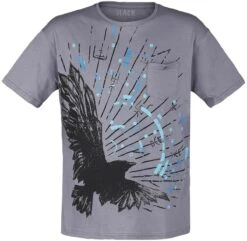 "T-shirt With Raven Print" T-shirt Lila Van Black Premium By EMP