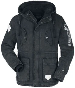 "Vintage Jas" Winterjas Zwart Van Rock Rebel By EMP