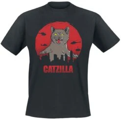 "Catzilla" T-shirt Zwart Van Tierisch