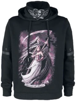"Gothicana X Anne Stokes - Hoodie Met Grim Reaper" Trui Met Capuchon Zwart Van Gothicana By EMP