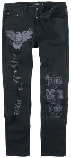 "Jeans In Versleten Optiek" Jeans Zwart Van Rock Rebel By EMP