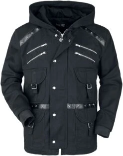 "Amenadiel" Winterjas Zwart Van Gothicana By EMP