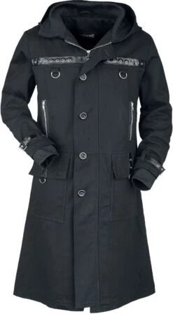 "Asmodeus" Lange Jassen Zwart Van Gothicana By EMP