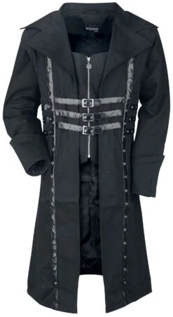 "Azrael" Lange Jassen Zwart Van Gothicana By EMP