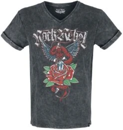 "T-shirt Met Old-school Print" T-shirt Grijs Van Rock Rebel By EMP