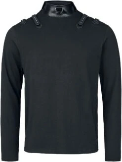 "Mulciber" Shirt Met Lange Mouwen Zwart Van Gothicana By EMP