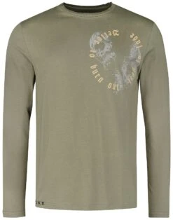 "Longsleeve Met Rock Rebel Print" Shirt Met Lange Mouwen Beige Van Rock Rebel By EMP