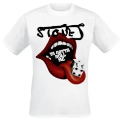 "Ya Gotta Roll Me" T-shirt Wit Van The Rolling Stones