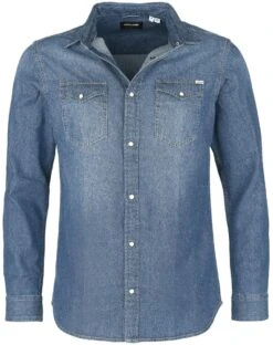 "JJESHERIDAN SHIRT L/S NOOS" Denim Shirt Blauw Van Jack & Jones