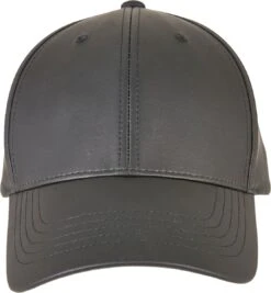"Synthetic Leather Alpha-shape Dad Cap" Cap Zwart Van Flexfit