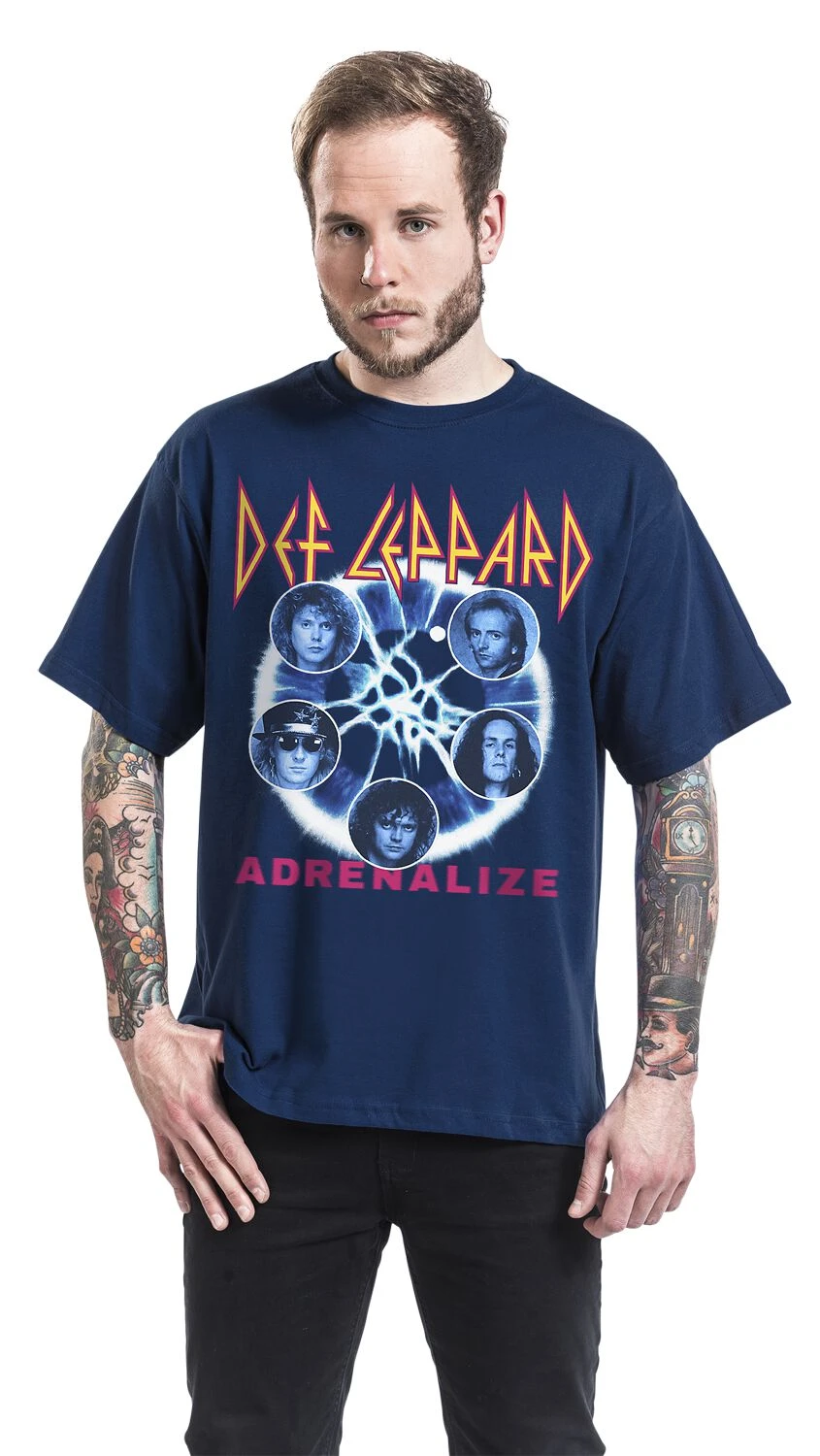 "Adrenalize Photo" T-shirt Navy Van Def Leppard - Afbeelding 3