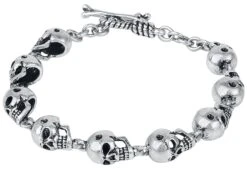 "Skulls" Armband Zilverkleurig Van Rock Rebel By EMP