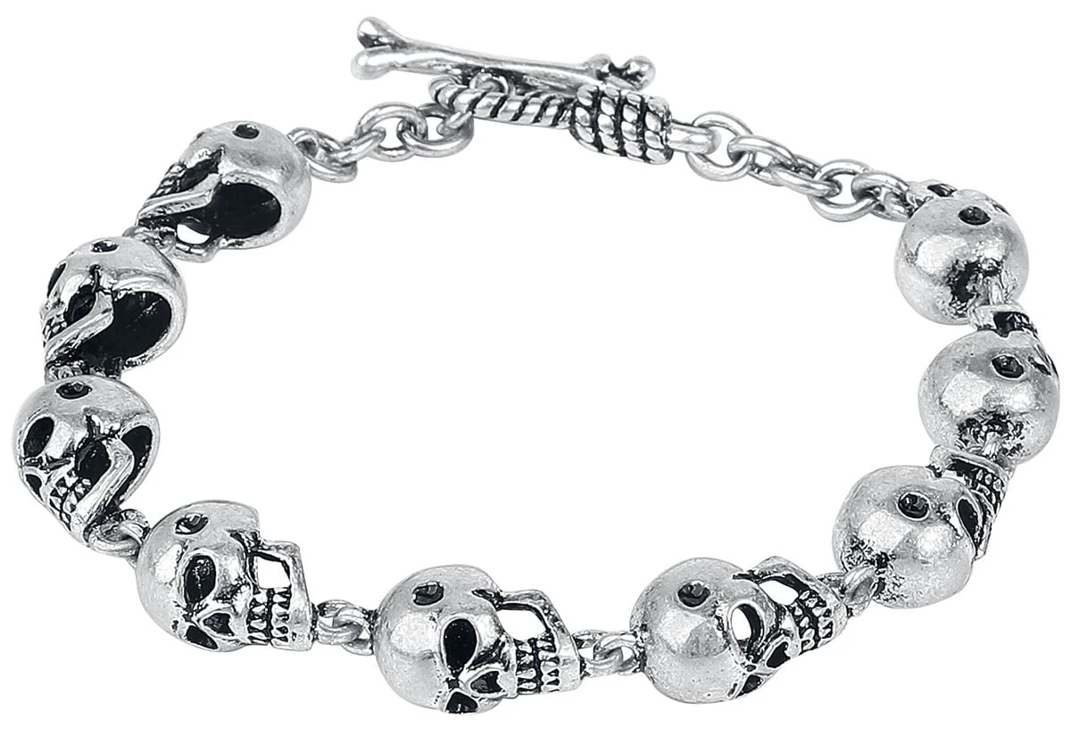 "Skulls" Armband Zilverkleurig Van Rock Rebel By EMP