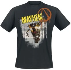 "3 - Claptrap - Mayhem" T-shirt Zwart Van Borderlands