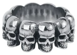 "Skulls" Ring Zilverkleurig Van EtNox Hard And Heavy