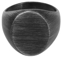 "Gun Metal Signet Ring" Ring Zwart Van EtNox