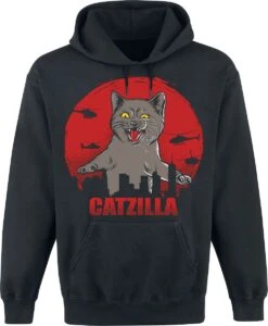 "Catzilla" Trui Met Capuchon Zwart Van Tierisch