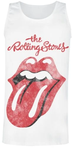 "Classic Tongue" Tanktop Wit Van The Rolling Stones