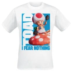 "Toad - Fear Nothing!" T-shirt Wit Van Super Mario